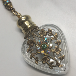 Heart perfume bottle necklace